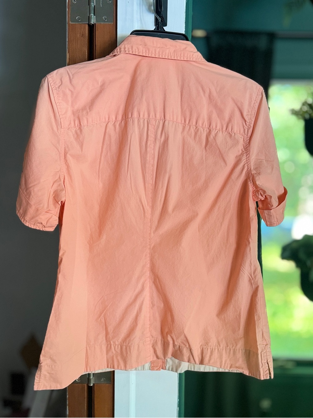 Jurassic Cosplay 90s Universal Bounding Light Coral Short Sleeve Button-Up Shirt - Picture 13 of 13